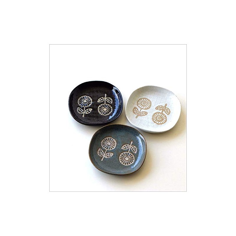 Ksn1202 Plate, Scandinavian Plate, Ceramic, Flower Pattern, Cute, Stylish, Setoyaki,