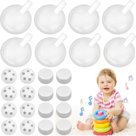 JACMKEON 24 PCS Toy Rattle Balls Box Repair Squeaker Toy Noise Maker Insert Replacement Round Toy Squeakers Repair Pet Toys for Pet Baby Toy