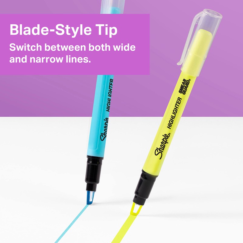 SHARPIE Highlighter, Clear View Highlighter with See-Through Chisel Tip, Tank