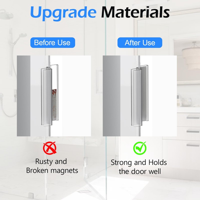 Shower Door Magnet- 3" Long Glass Shower Door Magnet Replacement（Sliver