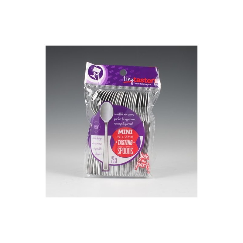 Tiny Tasters Mini Spoons - 3.75" | Silver | Pack