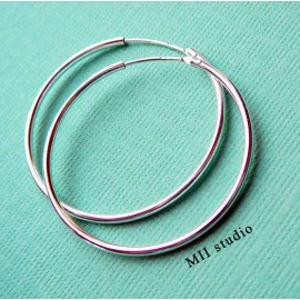 Unbranded 6pcs 24mm 925 sterling silver round endless hoop loop earring ear wire E22s