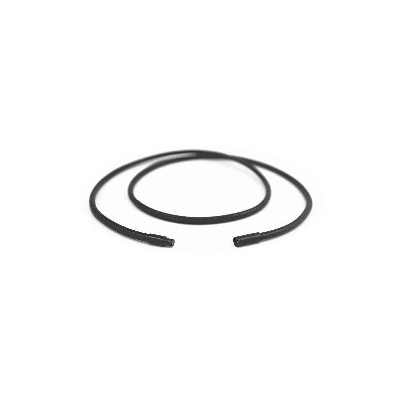 Glory Qin Black Wax Wire Leather Cord Chain Stainless Steel