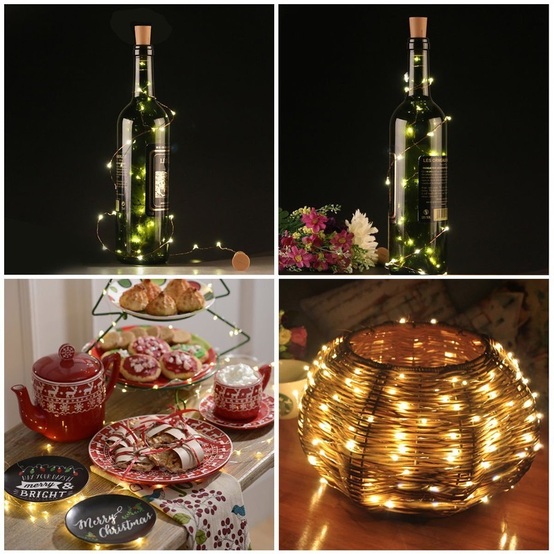 LED Sughero Bottiglia Luci, USB Alimentato Ricaricabile, 1.9 m 20
