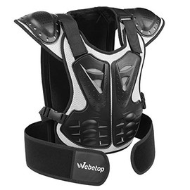 Webetop Kids Dirt Bike Body Chest Spine Protector Vest Gear for Motocross Skiing Black/Silver S