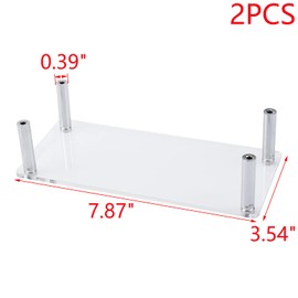 MY MIRONEY 2PCS Acrylic Display Stands Clear Display Shelf Cupcake Display Riser Makeup Holder for Decoration and Organizer(7.87" x 3.54" x 1.97")