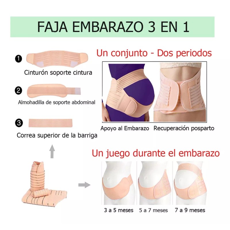 DaraBaby Faja Para Embarazada Maternidad Soporte Embarazo 3 En 1