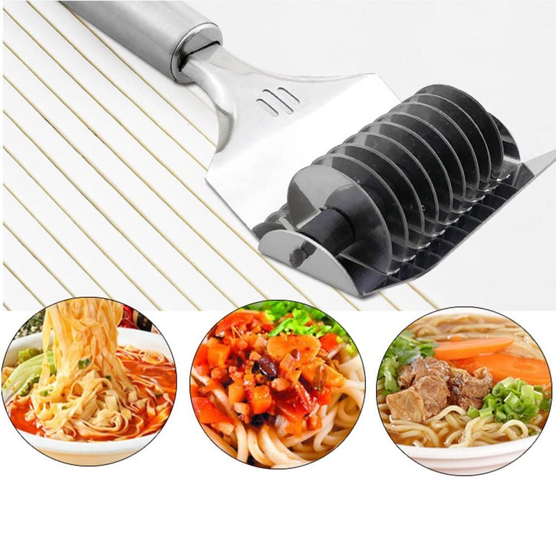 Stainless Steel Noodle Cutter and Lattice Roller - Pasta Spaghetti