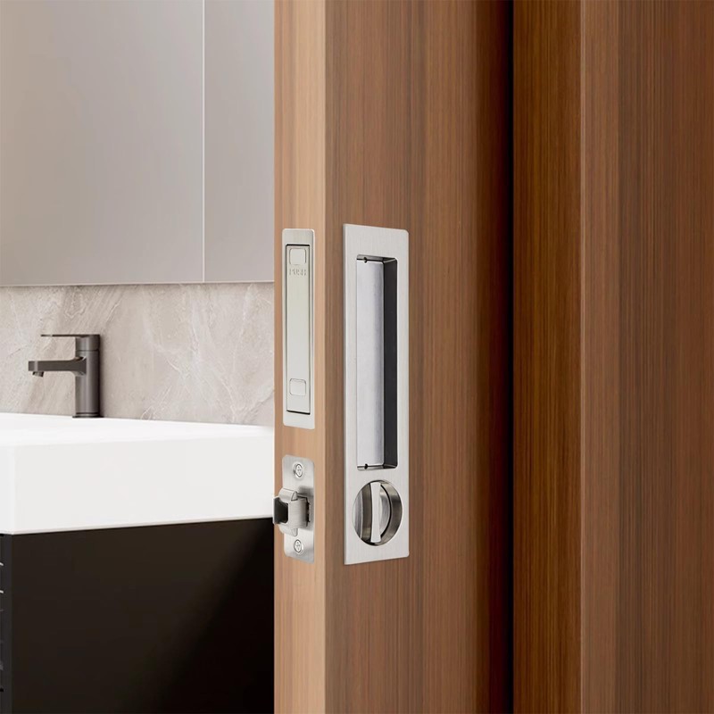 Dontay 2 Pack Pocket Door Handle with Lock and Edge