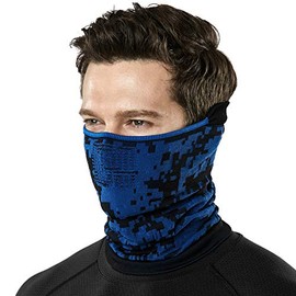 TSLA Winter Neck Warmer Gaiter, Lightweight Half Balaclava, Windproof Face Mask for Ski Snowboard Outdoor Sports, 1piece Gaiter Camo Blue, One Size