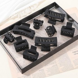 CHANDAT 9 pinzas para el pelo medianas de 3 estilos para mujer, pinzas rectangulares para cabello grueso, pinzas cuadradas para cabello fino, accesori