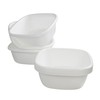 Eagrye 4-Pack 12 Quart Plastic Dishpan/Wash Basin, White