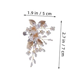 TENDYCOCO 1pair Shoe Clip Pearl Shoe Buckle Pearl for Clipon Shoes Bride Heels Women Dressy Golden Zinc Alloy