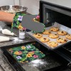 Pineapple Heat-Resistant Silicone Oven Mitts and Pot Holders,Hawaiian Tropical Palm