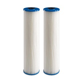 Baleen Filters 20" x 4.5" 1 Micron Pleated Sediment Filter Cartridge Replaces Hydronix SPC-45-2001, Watts FM-BB-20-1, Pentek S1-20BB (2 PACK)