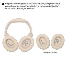 TOZO HT2 Replacement Earpads Cushion, Softer Protein Leather Ear Cover Waterproof for Comfortable Fit with Dustproof Mesh, Sound-Isolation Foam khaki
