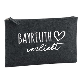 Huuraa Kulturbeutel Bayreuth verliebt Geschenk 1 Liter Charcoal Filz Bayreuth Geschenkidee