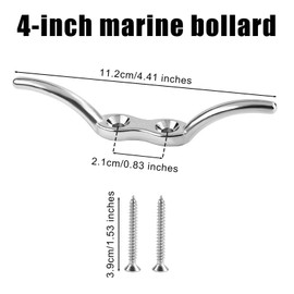 PEUTIER Boat Tie Down Cleats, 4.41 Inch Boat Dock Cleat with 316 Stainless Steel Kayak Anchor Rope Cleat Heavy Duty for Marine Deck Hardware Accessories