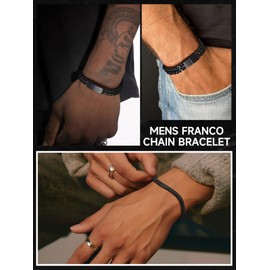 ChainsHouse Cuban Link Bracelet for Men Black 316L Bracelet Wrist Band for Men Accessories Fashion Jewlery