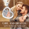 LWXIE Diamond Dragon Necklace for Women 925 Sterling Silver Women