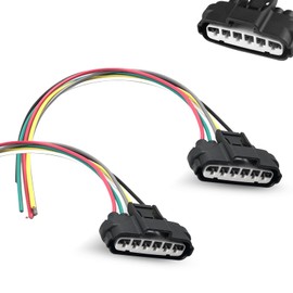 Polcatay 2 PCS Throttle Position Sensor Connector, 6 Pin TPS Waterproof Heat Resistant Pigtail Harness Adapter, Plug and Play Standard Repair Replacement, Compatiable with 90980-11858 (Black)