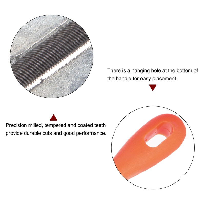 sourcing map Chainsaw File Guide, 3/16" (4.8mm) Round Rasp Chrome