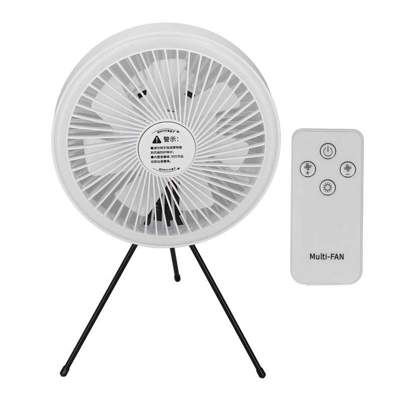 Portable Tripod Stand Fan USB Rechargeable Camping Hanging Fan with