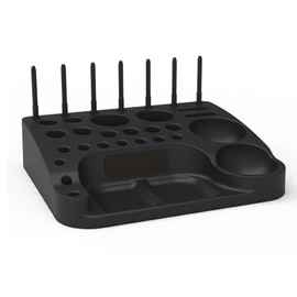 Aventik ABS Fly Tying Tool Caddy Desktop Organizer with Soft Magnets&Thread Spool Stand Fly Tying Tool Holder and Materials Tray Station