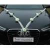 Autoschmuck Organza M garland with roses for bride and groom