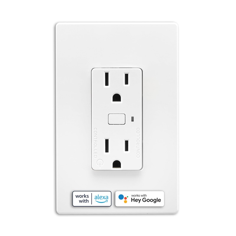 Eaton EWFTRCR15-W-BX-L Wi-Fi Smart Receptacle Works with Hey Google and