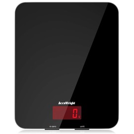 Accuweight 201B Digital Food Scale with Tempered Glass Surface, 5kg/11lb Kitchen Scale with LCD Display, 4 Units & 0.1oz/1g Precision Weight Scale for Baking Cooking Meal Prep