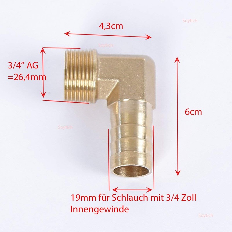 Tank Fitting Water Butt Fitting + Hose Nozzle 19 mm