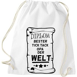 Shirtinstyle Gym Bag, Diploma Bester Tick Tack Grandpa Der Welt, Gym Bag, Bag, Shopper, Saying Family Friends Thank You, Colour