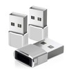 cadorabo 3x USB Adapter in SILVER - USB C to