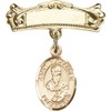 Gold Filled Baby Badge with St. Alexander Sauli Charm and