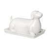 Bicuzat Ceramic Dachshund Butter Dish with Lid, Butter Keeper Butter