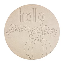 Unfinished Hello Pumpkin Circle, Wooden Pumpkin Decor, Fall Door Hanger Decor, Home Decor, Wooden Door Hanger, Paint Party, Home Decor Sign (12" Round)