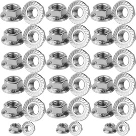 Flange Nut Thread Hardware Nuts,304 Stainless Steel Serrated Flange Metric Hex Flange Nuts Bright Finish (M 10 x 1.25 mm)30 Pack