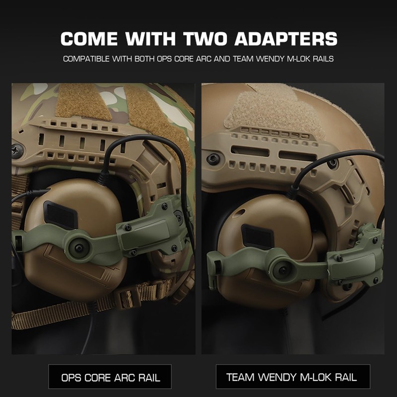Fast Helmet ARC Rail Adapter Tactical Pickup Headset Suspension Headphone