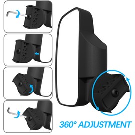 UTV Offroad Side Mirror And Center Mirror with 1.75" to 2" Roll Bar Cage Mount Adjustable Rear View Mirrors Compatible With Polaris RZR Honda Pioneer Yamaha Rhino Can-Am Maverick Commander