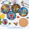 Bowetile 9PCS Diamond Art Coasters Kit with Holder, Stained Glass