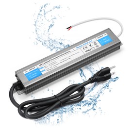 VOEWT LED Driver 300 Watts Waterproof IP67 Power Supply 85V-265V AC to 12V DC Converter,Quiet and Small LED Transformer Low Voltage Output with 3-Prong Plug 3 Feet Cable for LED Light Strip, Outdoor