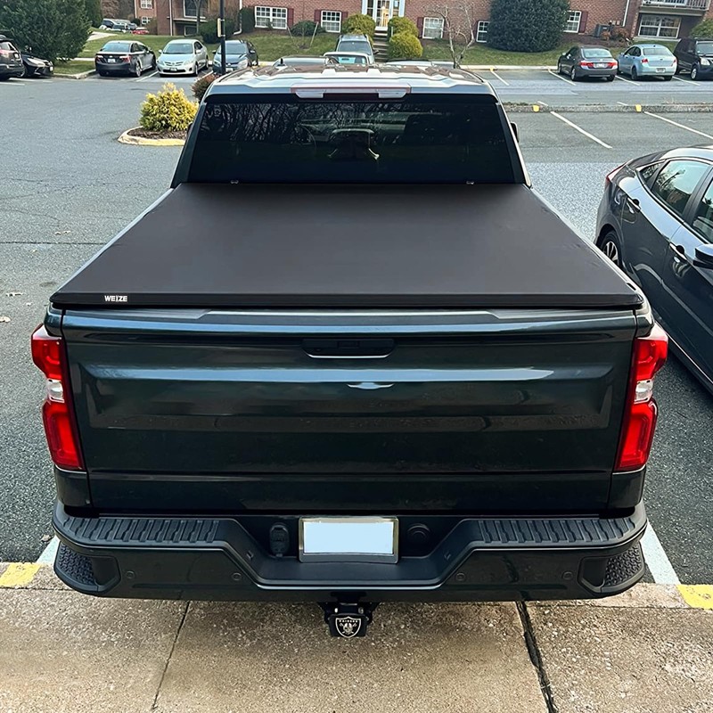 WEIZE Soft Roll-up Truck Bed Tonneau Cover Compatible with 2019-2025