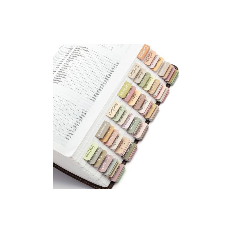 Bible Index Tabs, 5-Piece Set with Positioning Guide, Waterproof Book