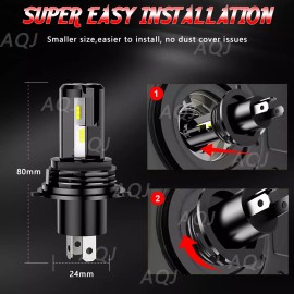 AQJ For Nissan Cube 2009-2014 4PC H4 H11 LED Headlight Fog Light Bright Bulbs Kit