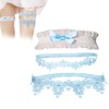 Landrain Pack of 3 Garters Blue Wedding Lace (Blue -