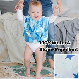 TSD Baby Bibs Waterproof Feeding Bibs 5pack Adjustable Mealtime Poctet Bib for Newborn Toddler Infant Easy Clean Boy Girl Baby Essentials Shower Gift