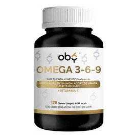 Oby Omega 3-6-9 + Vitamina E (EPA y DHA) - 120 Cápsulas Softgel Sin Sabor y Sin Olor