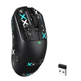 AJ200NLMC AI Gaming Mouse,61g Lightweight Tri-Mode Wireless Mouse with NearLink Tech & PAW3311 Sensor,Built-in AI Game Analyzer&Training Coach,24K DPI,500mAh Battery,RGB for PC/FPS Black&Griptape