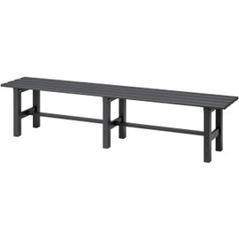 VegTrug Aluminium Garden Bench, Outdoor Bench for Garden and Patio, Wood Effect Bench, 150 cm, Powder-Coated Gray